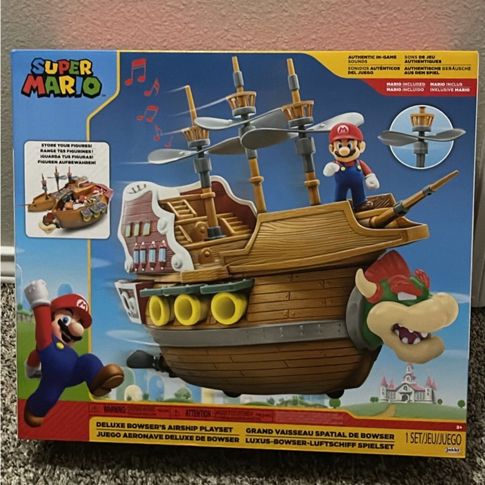 Súper Mario deluxe bowsers Airship playset